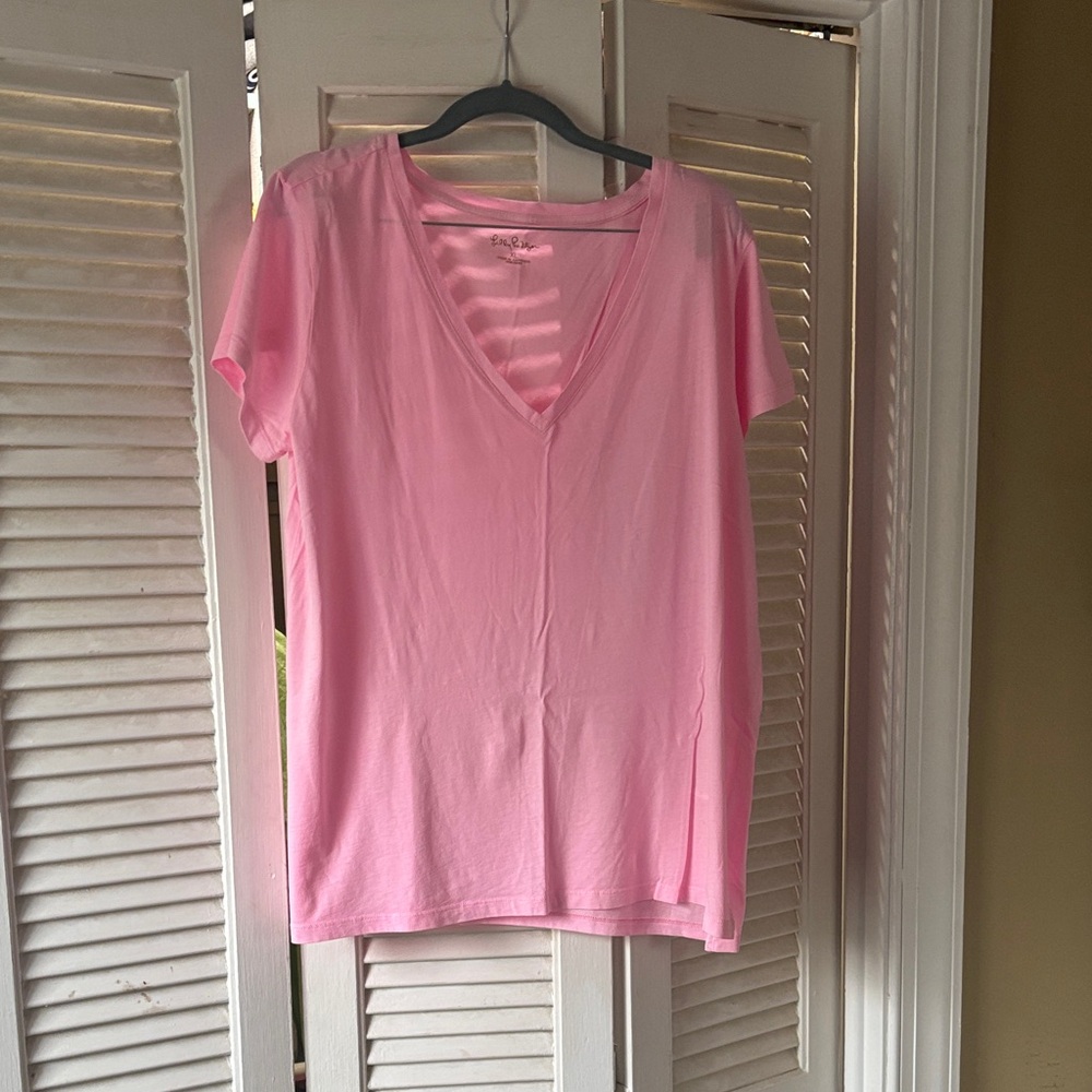 Lilly Pulitzer Light Pink V-Neck Tee
